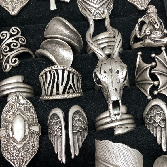 NEW Boho Ethnic Design Aztec Wrap Silver-tone Ring - Picture 4 of 5